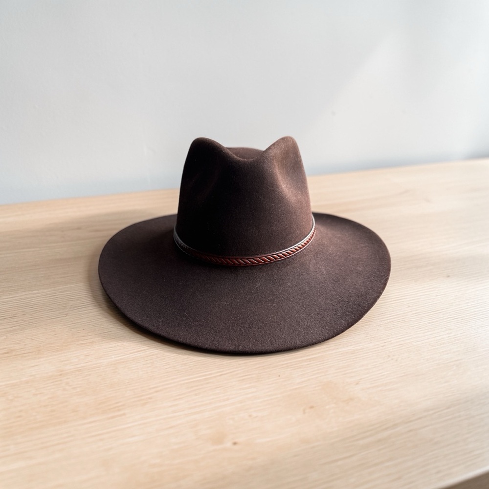 Resistol 5 XXXXX Cowboy Hat 6 7/8 Brown Xtra Band Included Fur Felt Texas Made - Picture 3 of 7